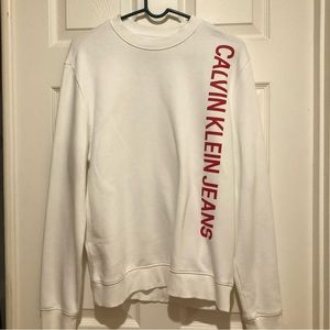 Calvin Klein White/Red Crewneck Sweatshirt